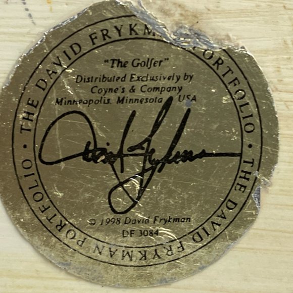 Vtg Set of 2 David Frykman Figurines The Golfers Funny Ol Lady & Ol Man Bookends - Picture 13 of 15